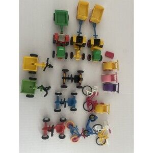 Geobra Playmobil Vintage  Tractors / Carts /Bikes /Go Carts /Lot of 19